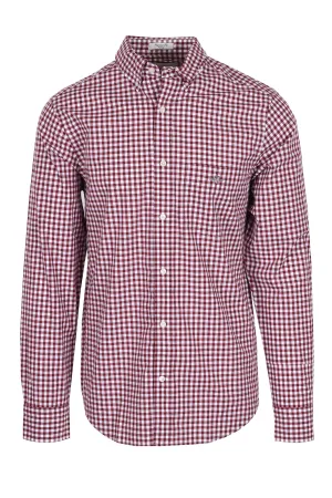 Gant Reg Poplin Gingham Shirt Wine Red