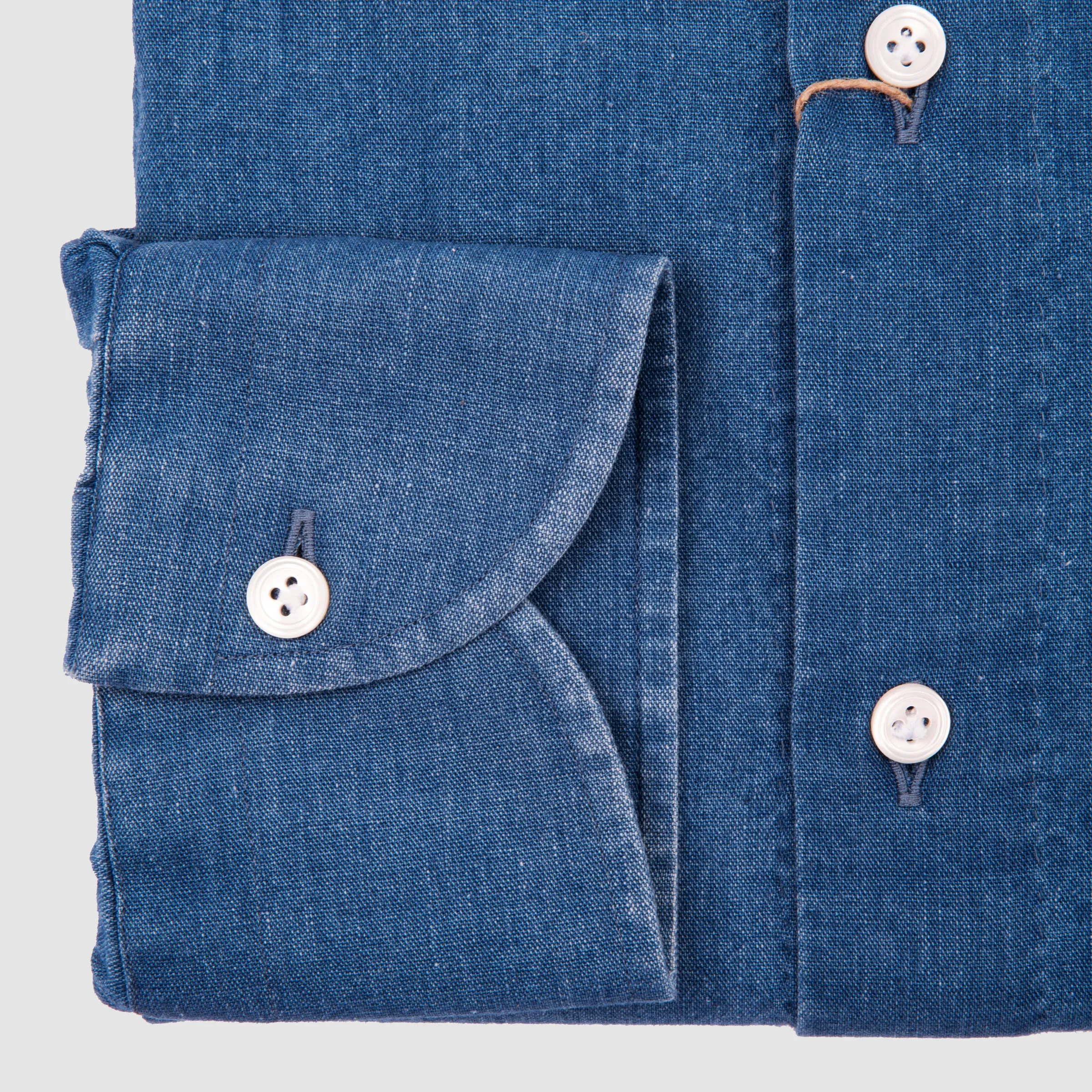 Japanese Denim medium Blue Button Shirt