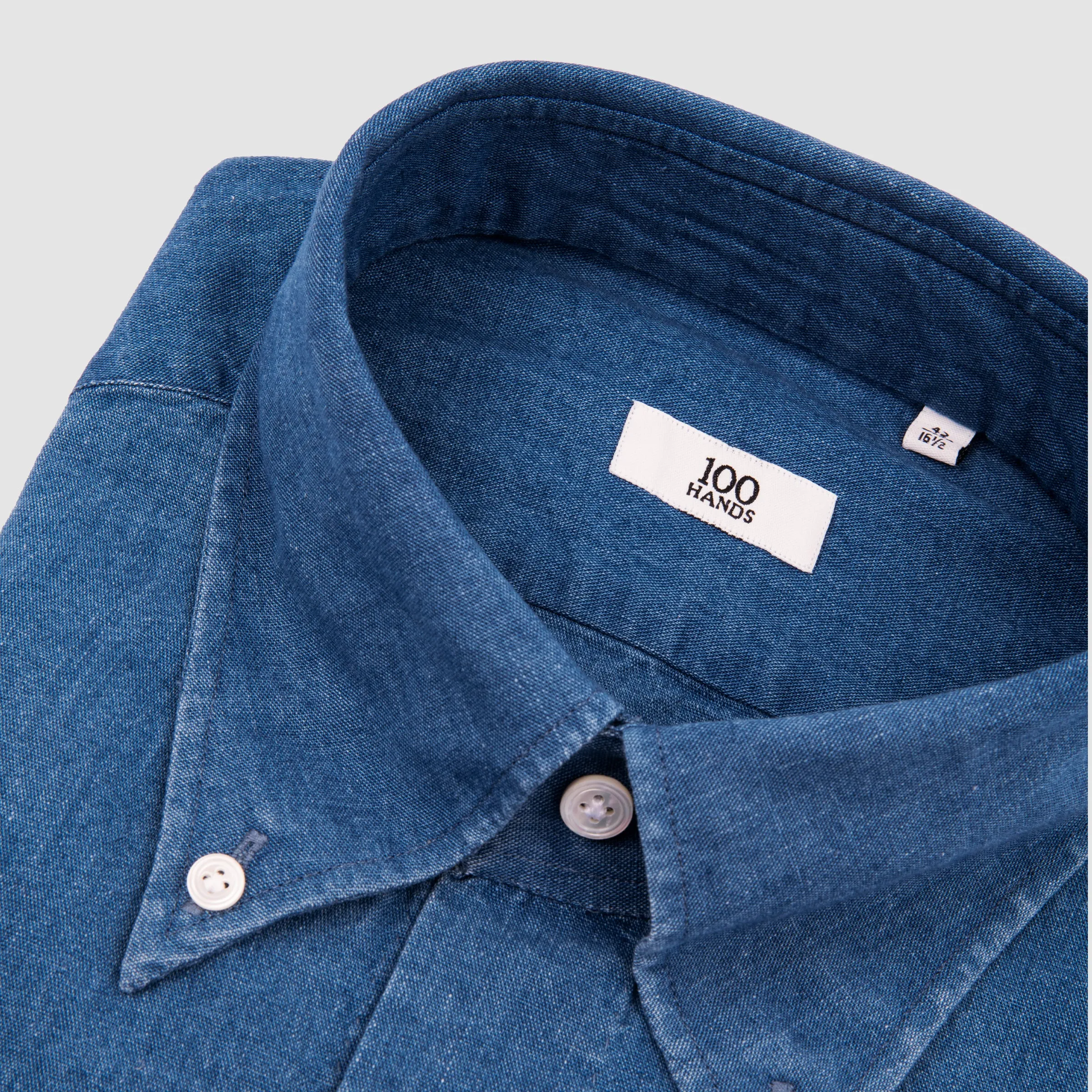 Japanese Denim medium Blue Button Shirt
