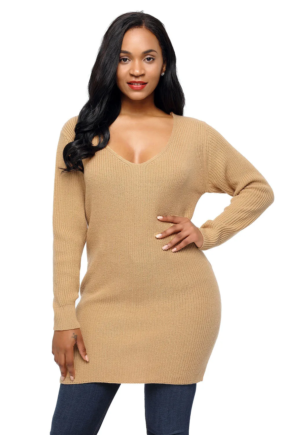 Khaki Never Look Back Lace Up Sweater