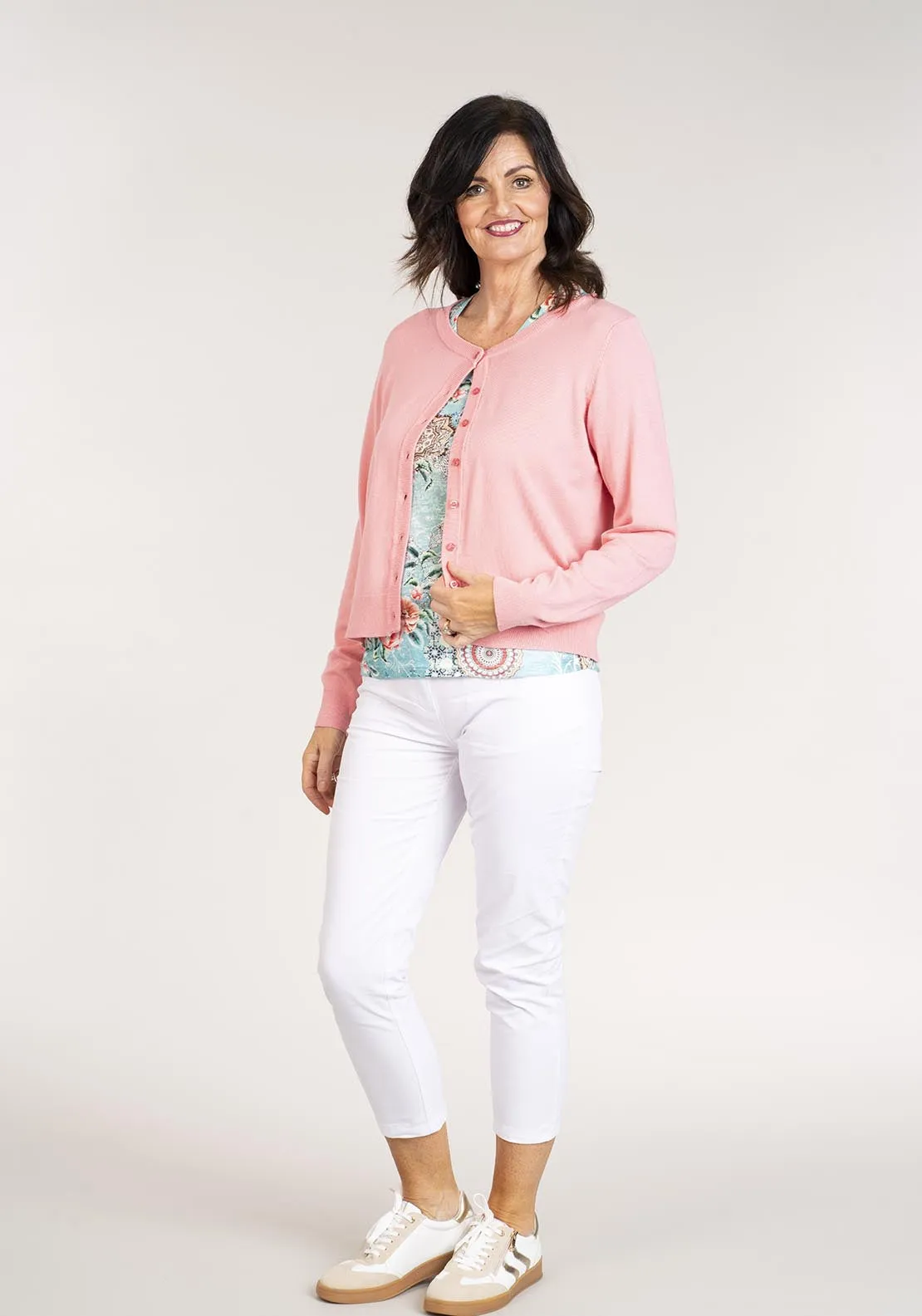 Long Sleeve Cardigan - Coral