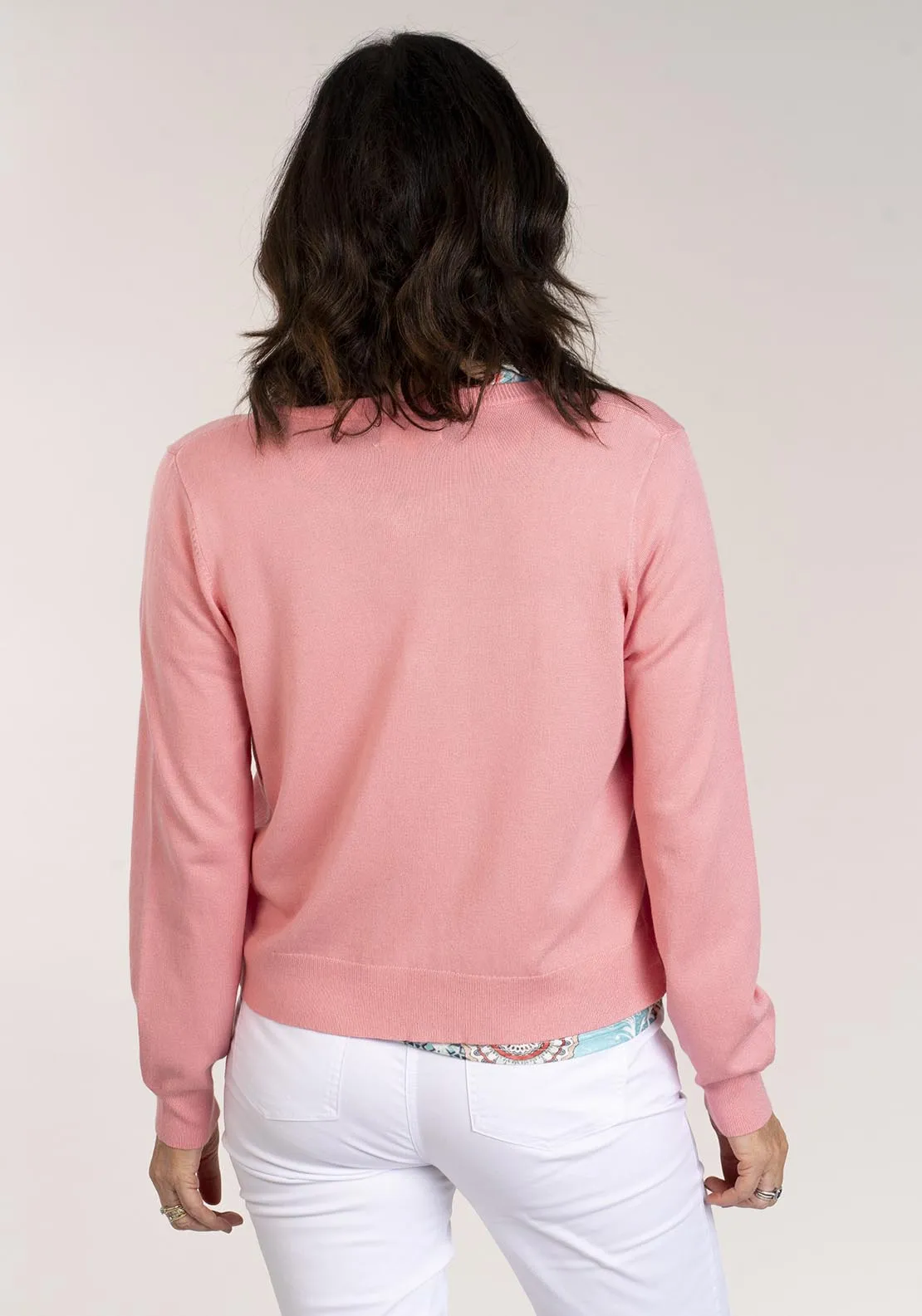 Long Sleeve Cardigan - Coral