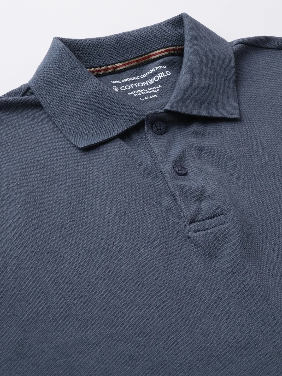 Men's Blue Cotton Regular Fit Tshirt