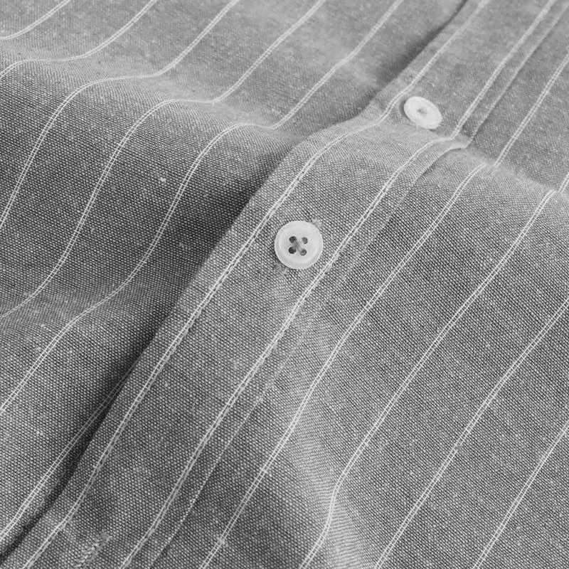 Men's Casual Striped Stand Collar Three Quarter Sleeve Shirt 80528266M