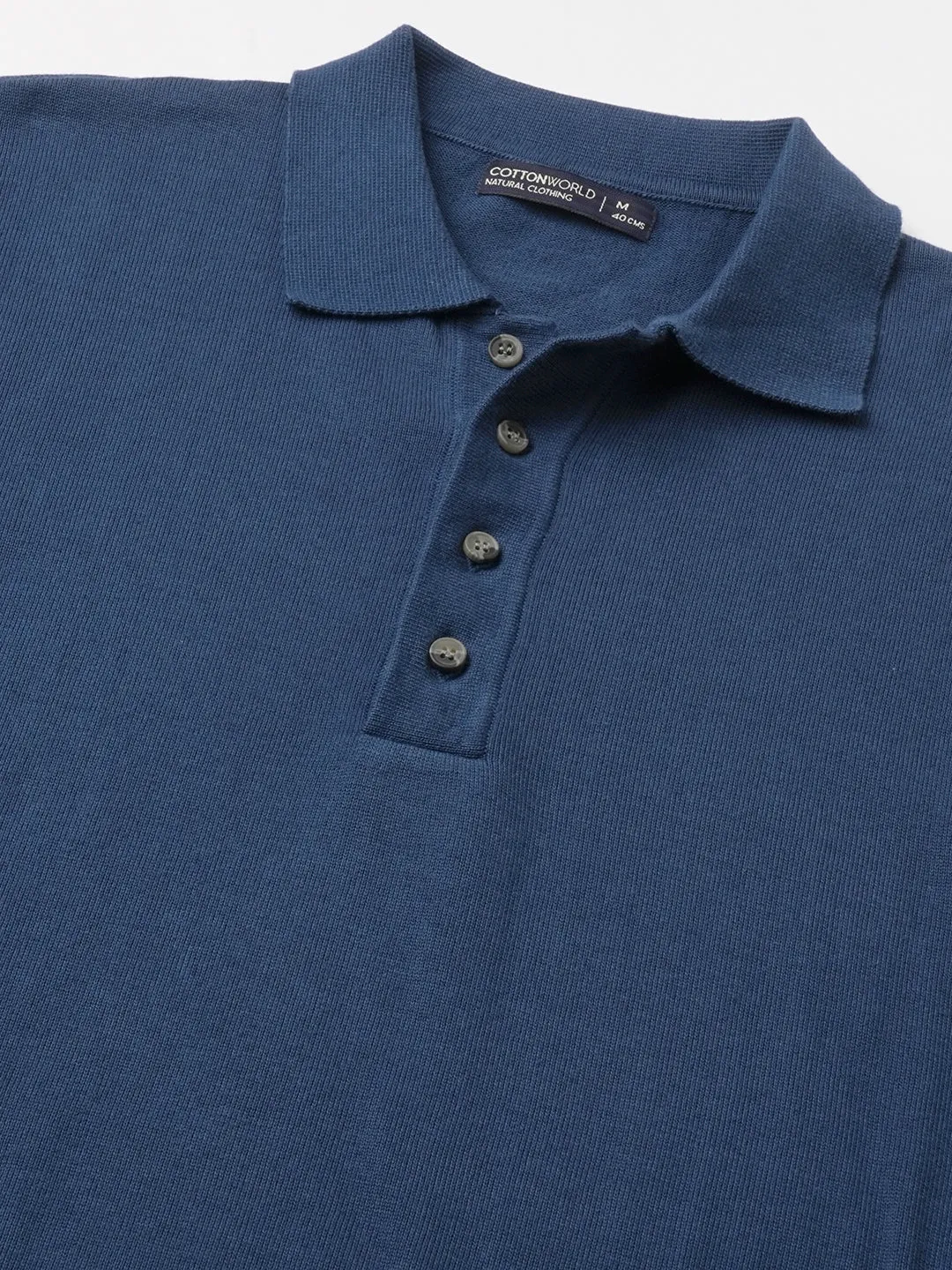 Men's Dark Blue 100% Cotton Regular Fit Tshirt