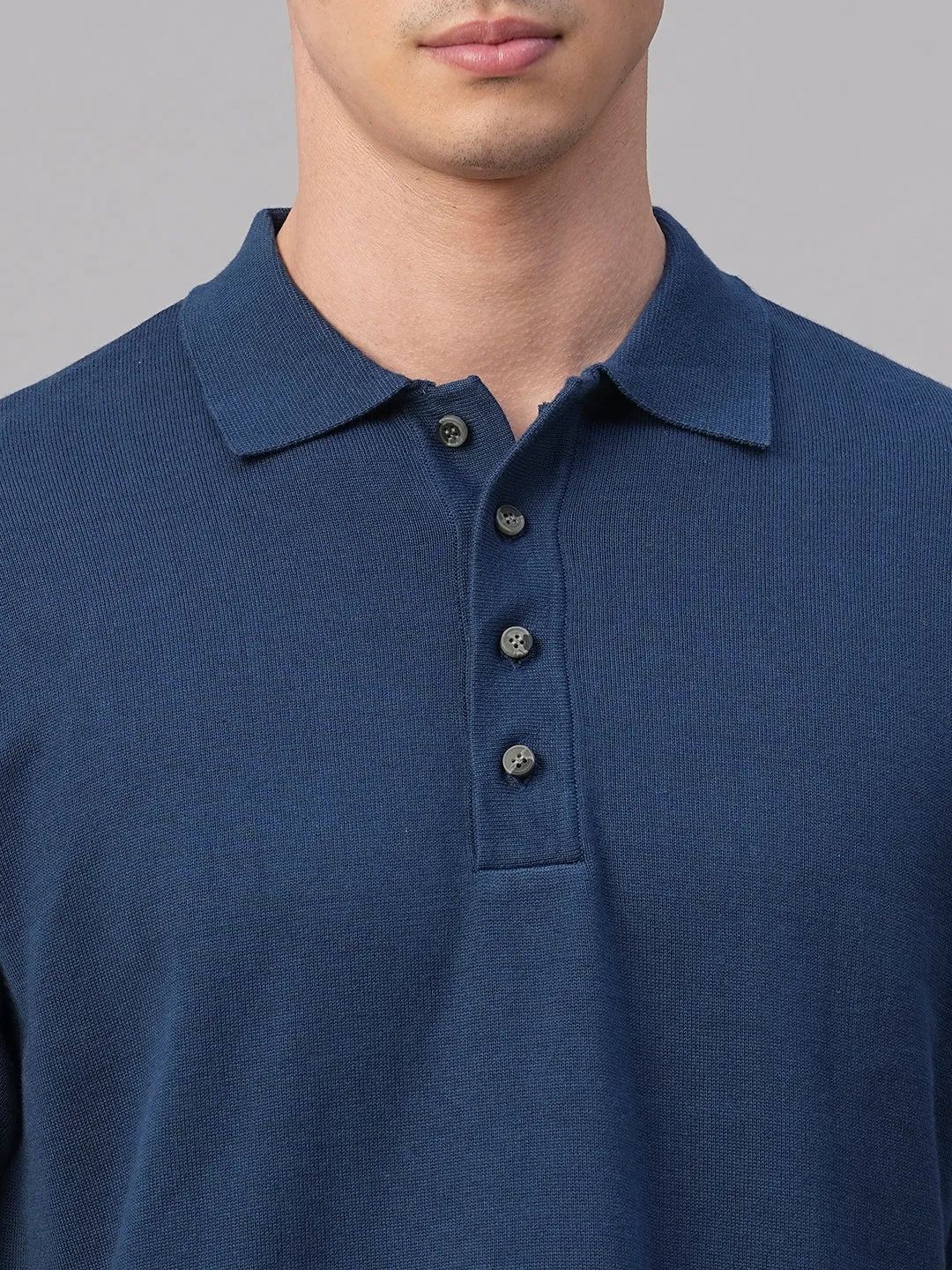 Men's Dark Blue 100% Cotton Regular Fit Tshirt