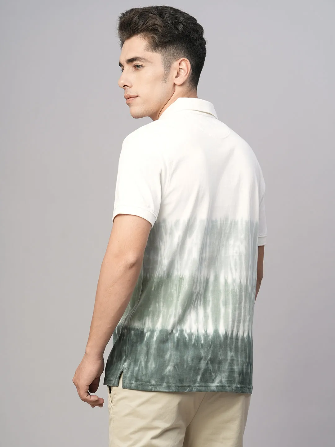 Men's Green Cotton Regular Fit Tshirt