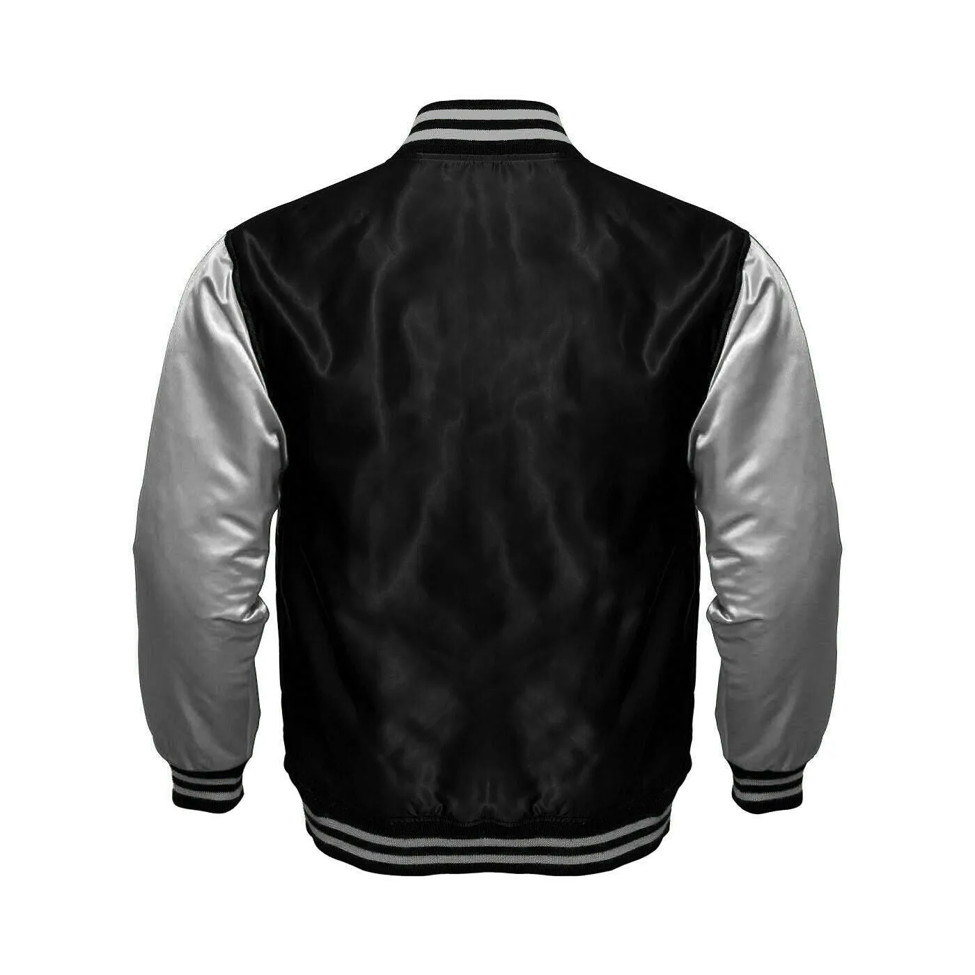 Mens Satin Jacket Black/White