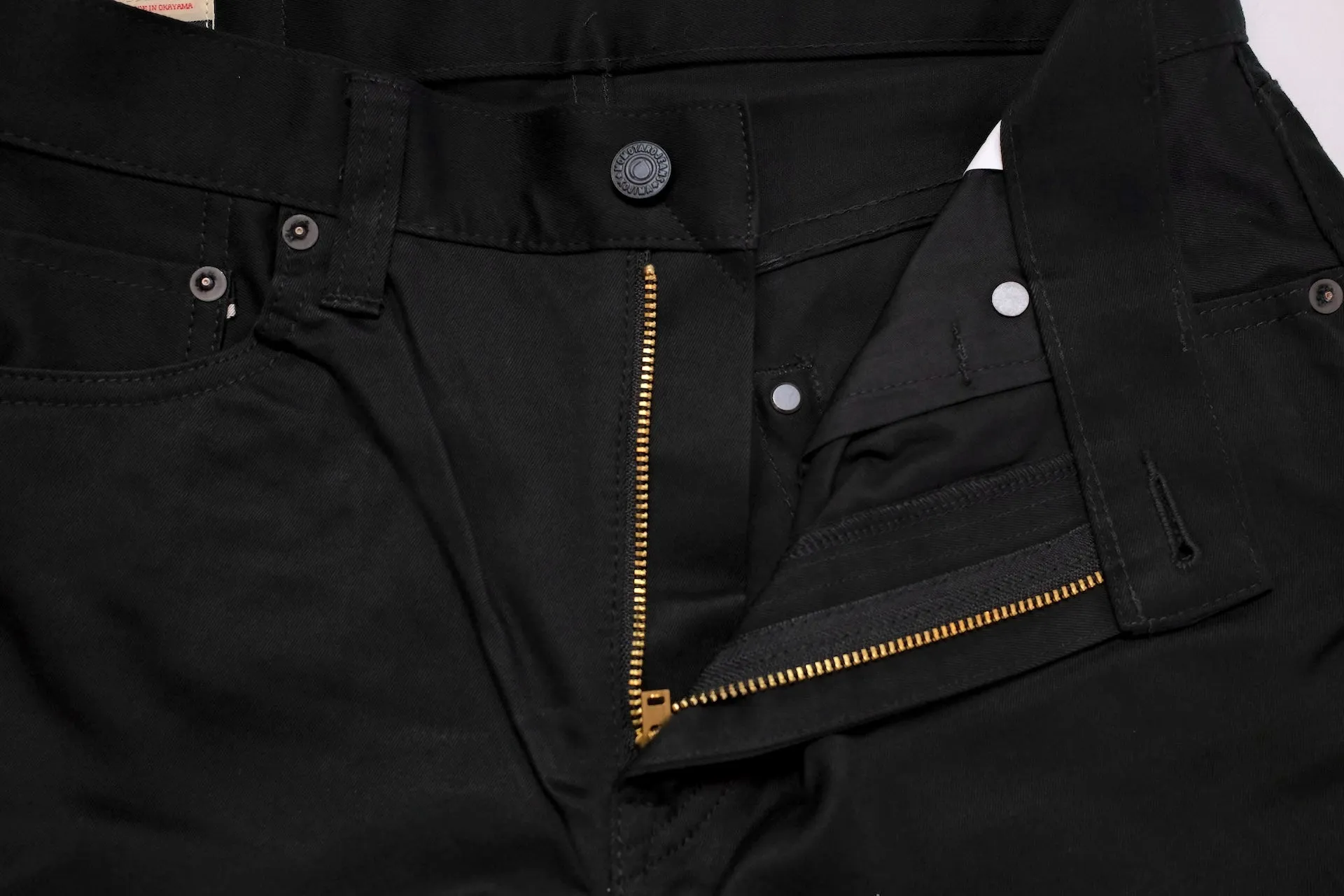 Momotaro 12.5oz Selvage Moleskin Trousers (Black)