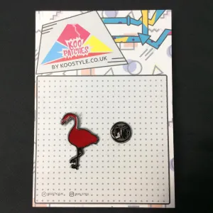 MP0177 - Deep Pink Flamingo Metal Pin Badge