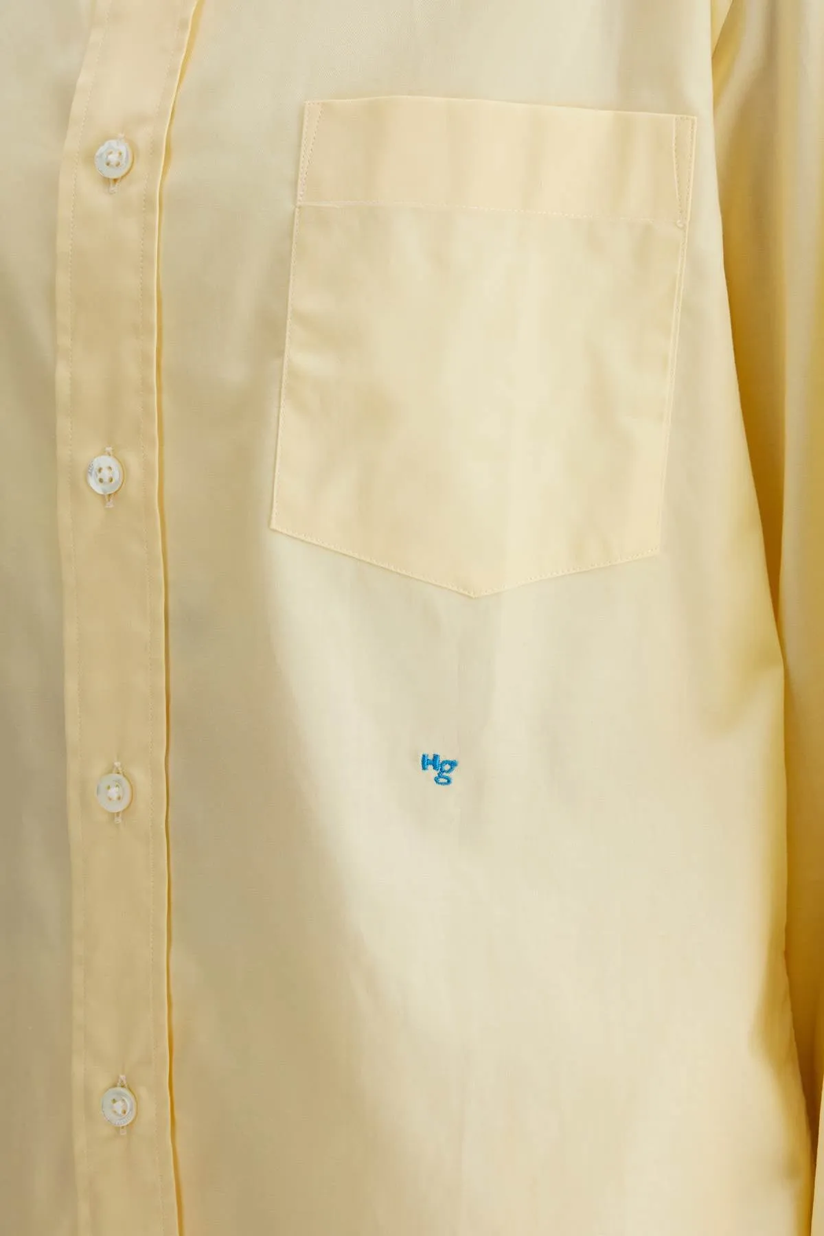pale yellow cotton 70's style women's shirt HGSH045 PALE YELLOW