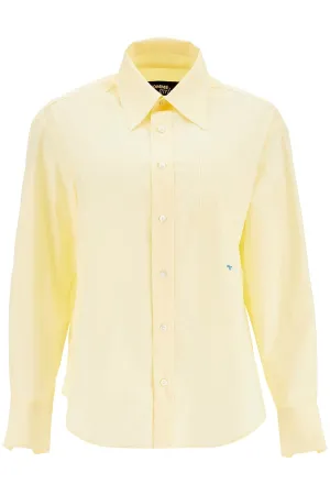 pale yellow cotton 70's style women's shirt HGSH045 PALE YELLOW