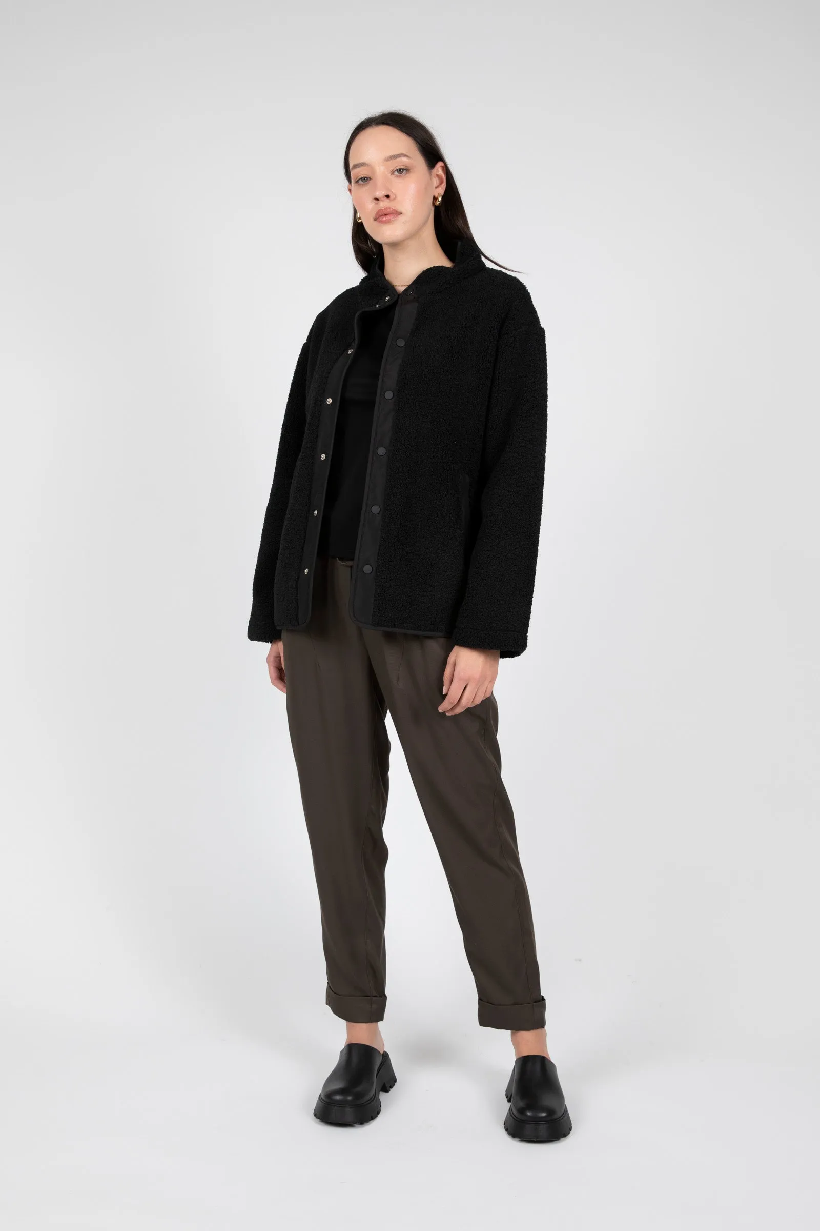 Peak Teddy Fleece Jacket - Black