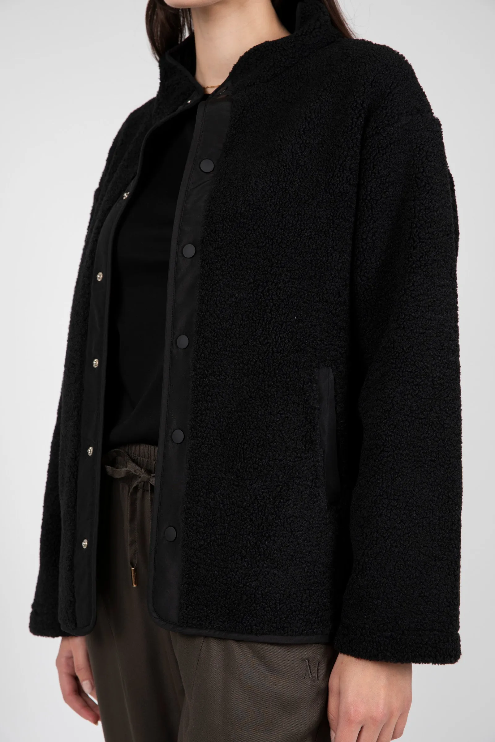Peak Teddy Fleece Jacket - Black
