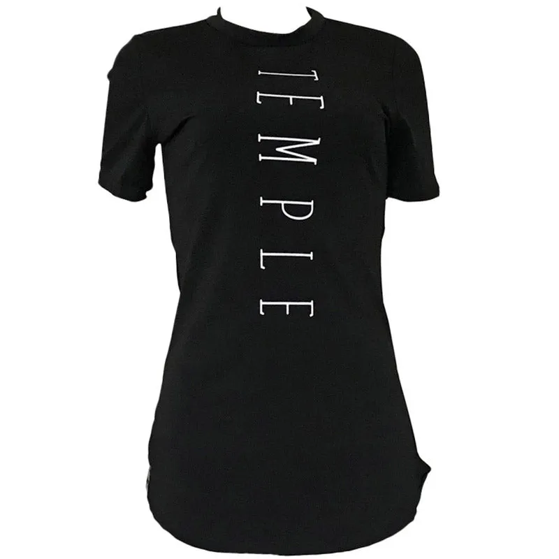 Print Fashion Casual O-Neck Short T-shirts #Black #Round Neck #Print