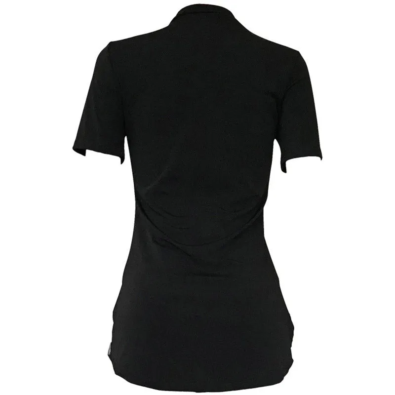 Print Fashion Casual O-Neck Short T-shirts #Black #Round Neck #Print