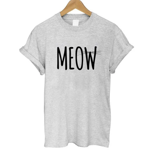 Print Women T-shirt Cat T-Shirt Casual
