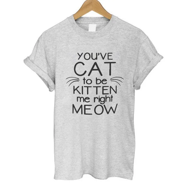 Print Women T-shirt Cat T-Shirt Casual