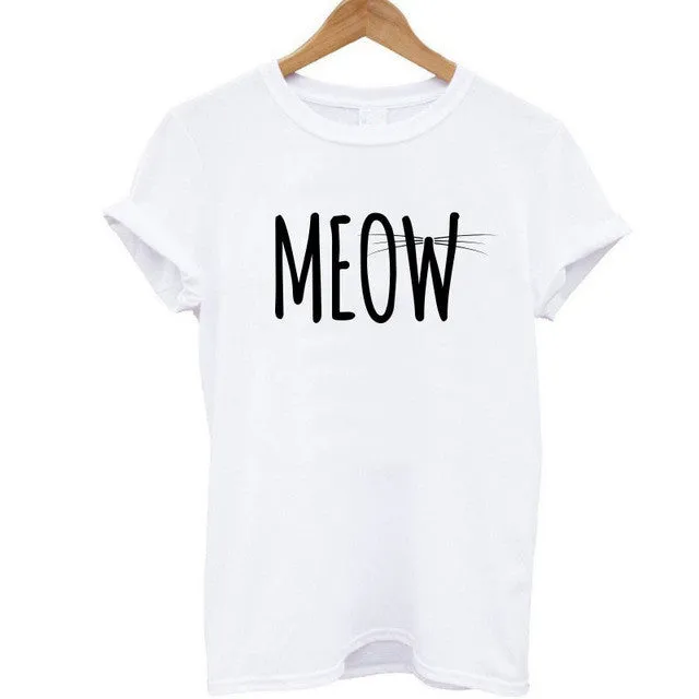 Print Women T-shirt Cat T-Shirt Casual