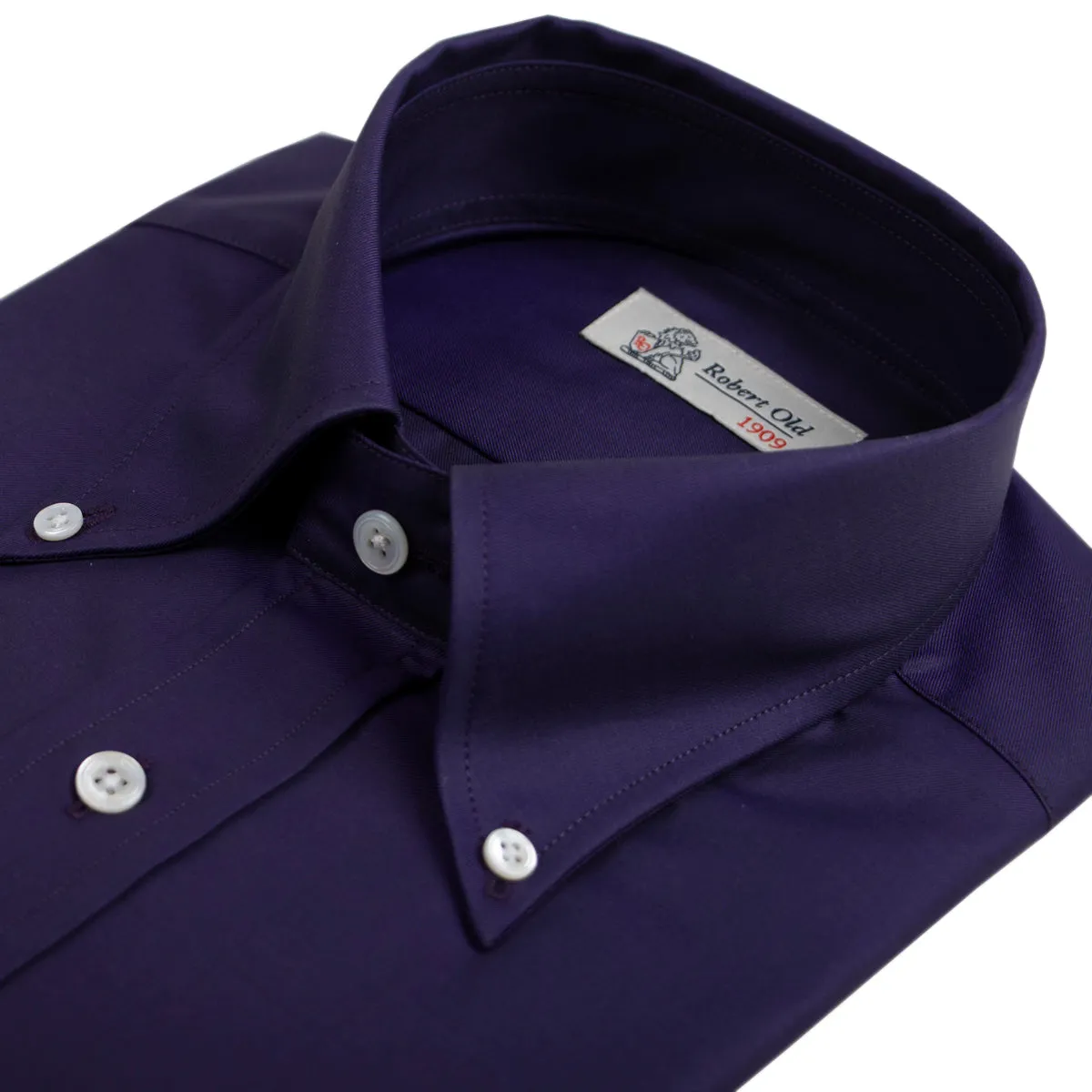 Purple Cotton Twill Long Sleeve Shirt