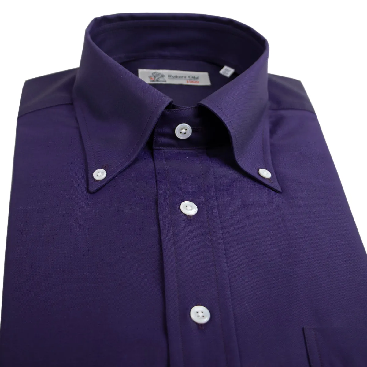 Purple Cotton Twill Long Sleeve Shirt