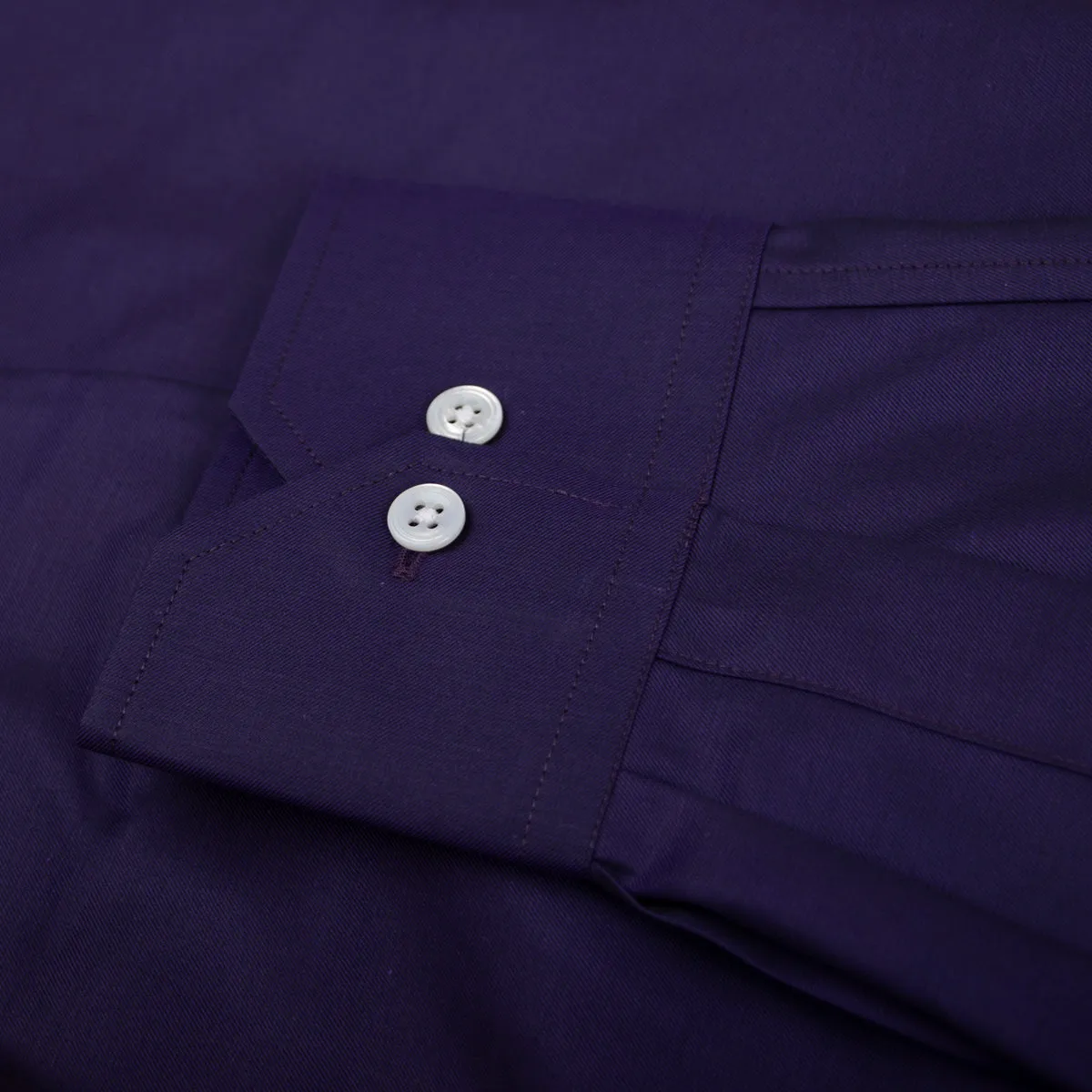 Purple Cotton Twill Long Sleeve Shirt
