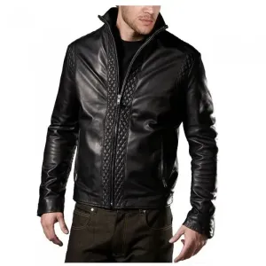 Quilted Designer Biker Leather Jacket – Stylish & Durable