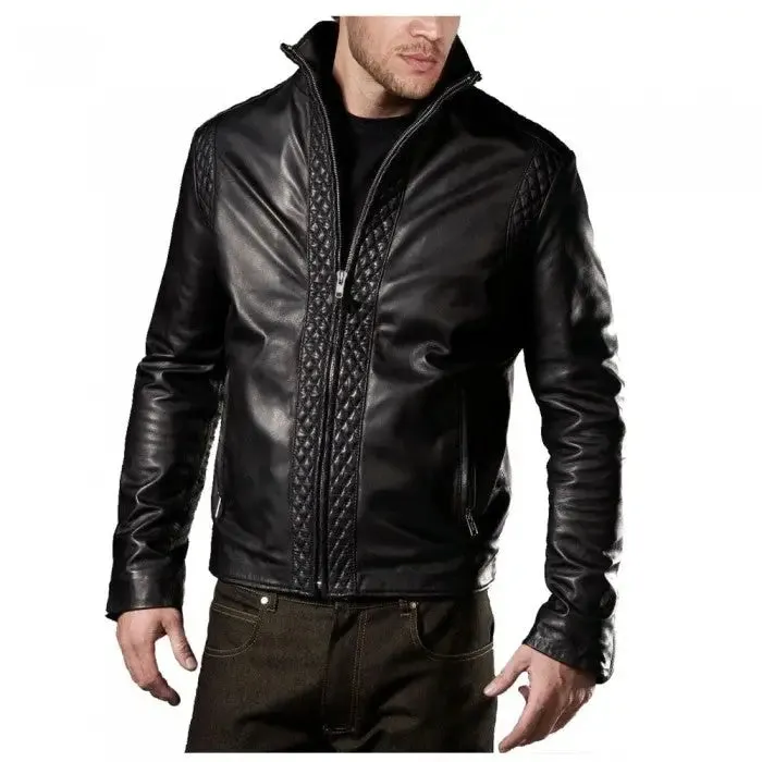 Quilted Designer Biker Leather Jacket – Stylish & Durable
