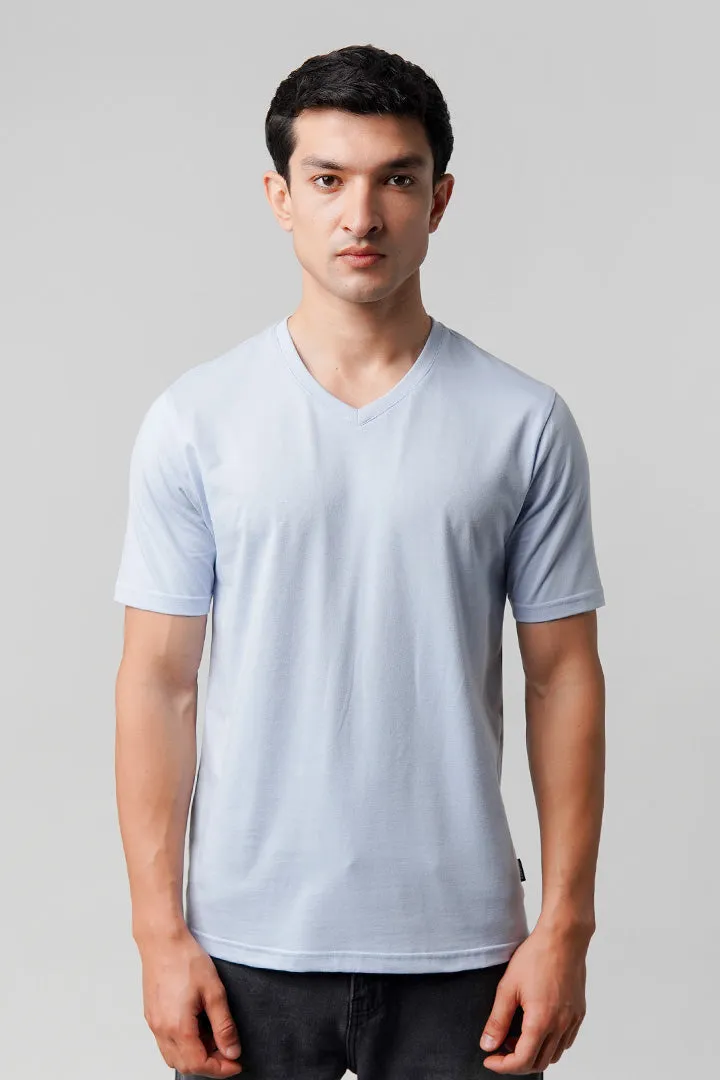 Regular Fit V-Neck T-Shirt - Sky Blue