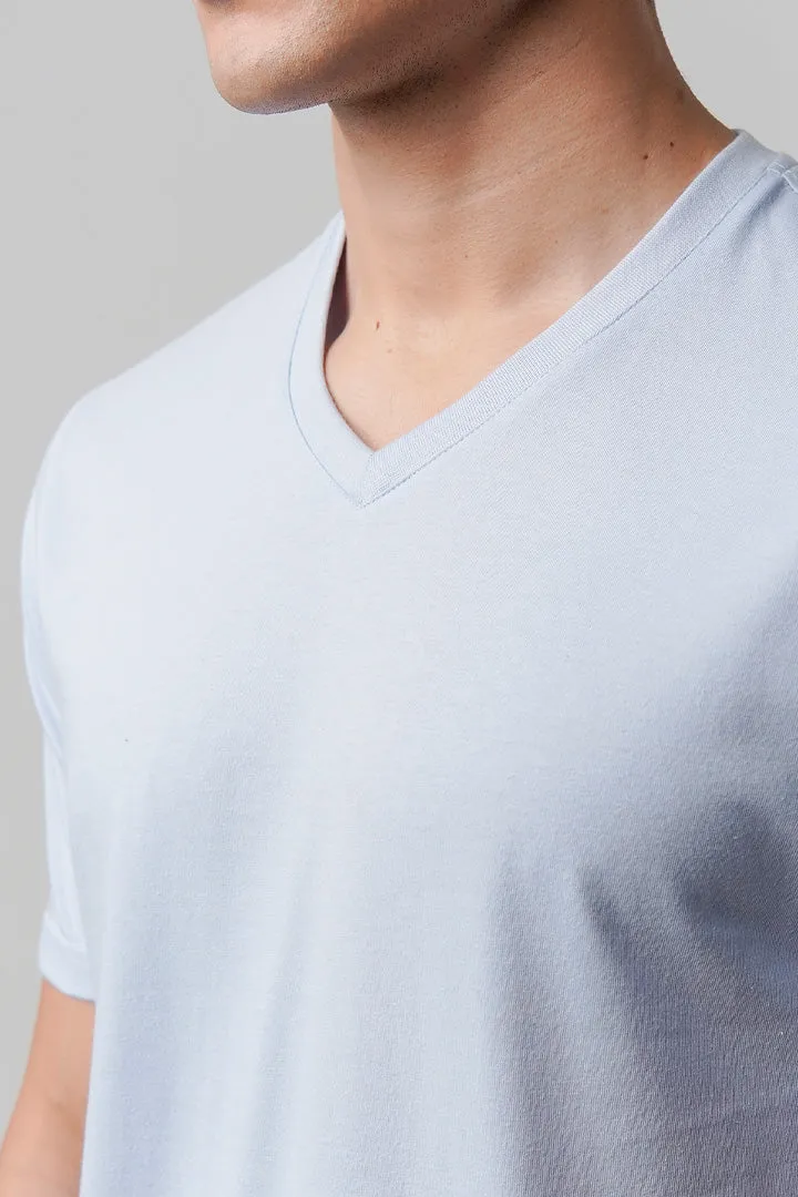Regular Fit V-Neck T-Shirt - Sky Blue