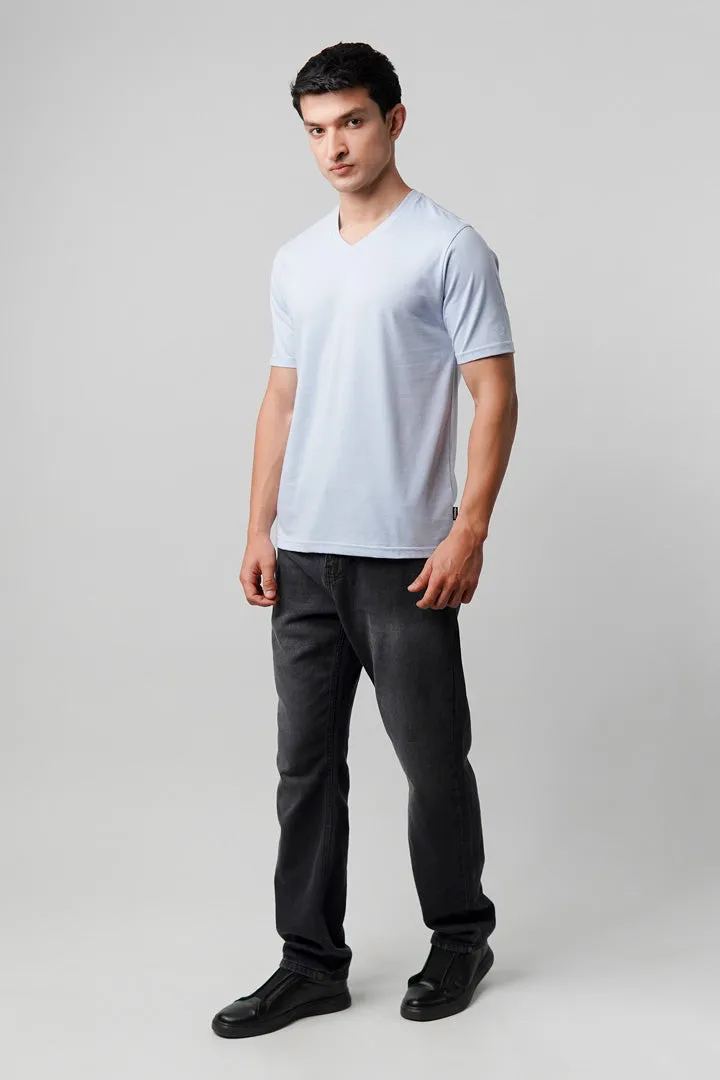Regular Fit V-Neck T-Shirt - Sky Blue