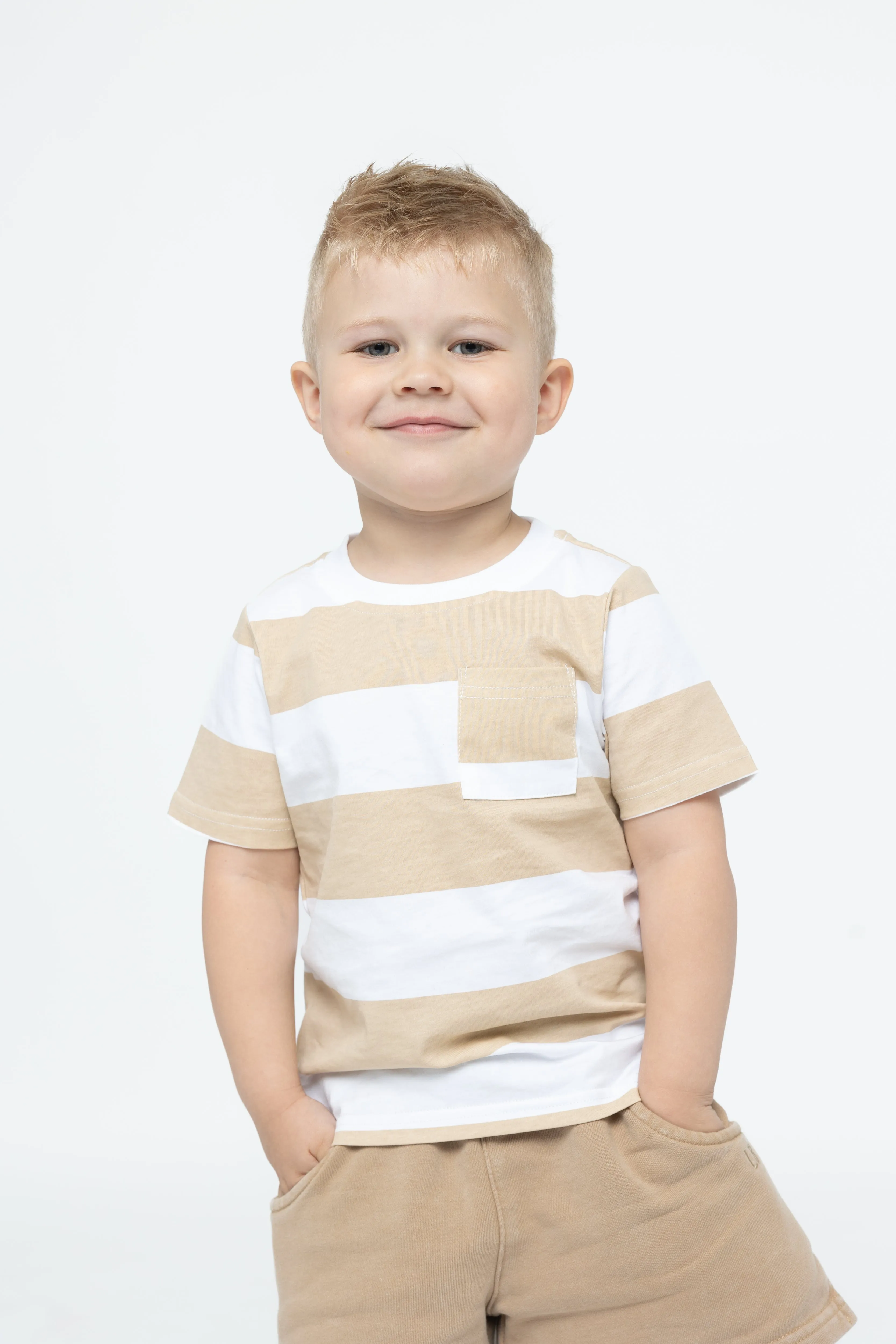 Striped Tee - Beige