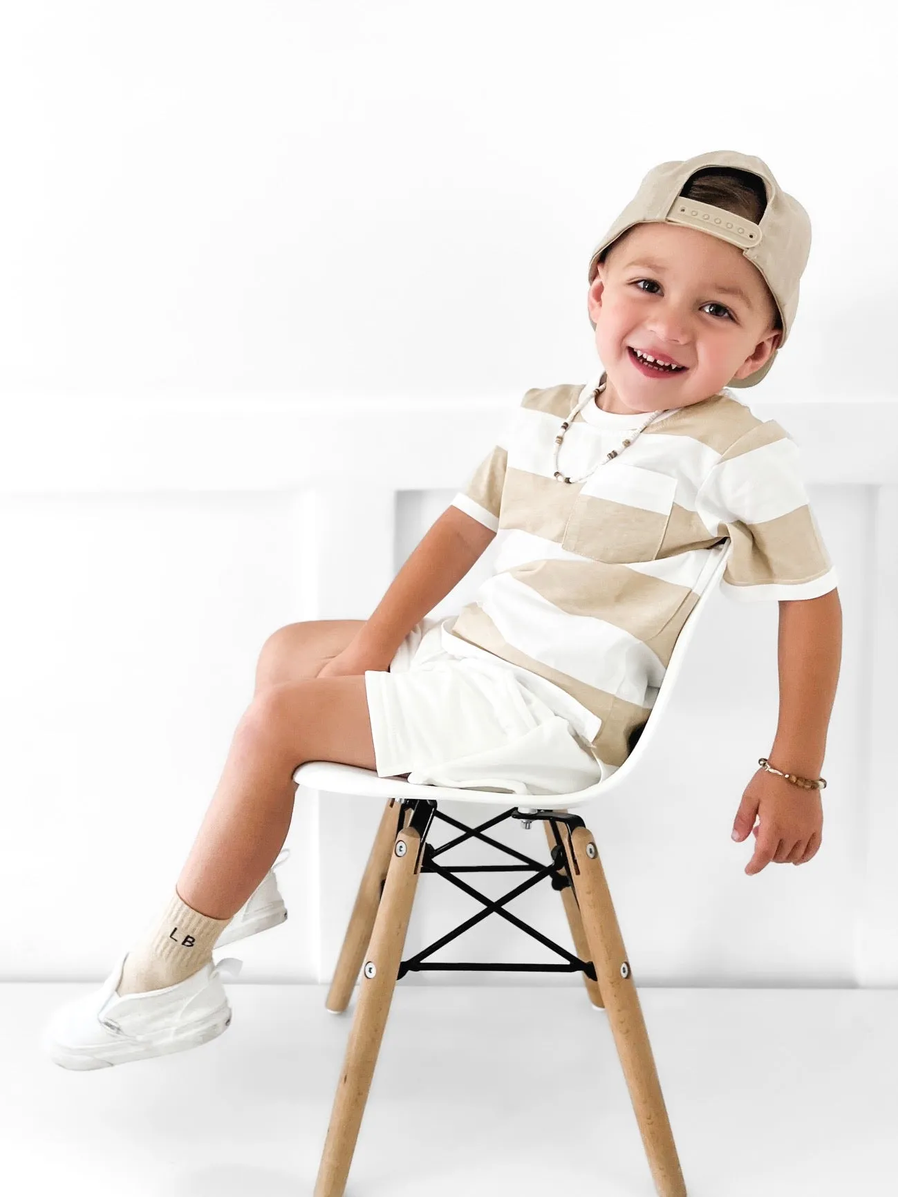Striped Tee - Beige