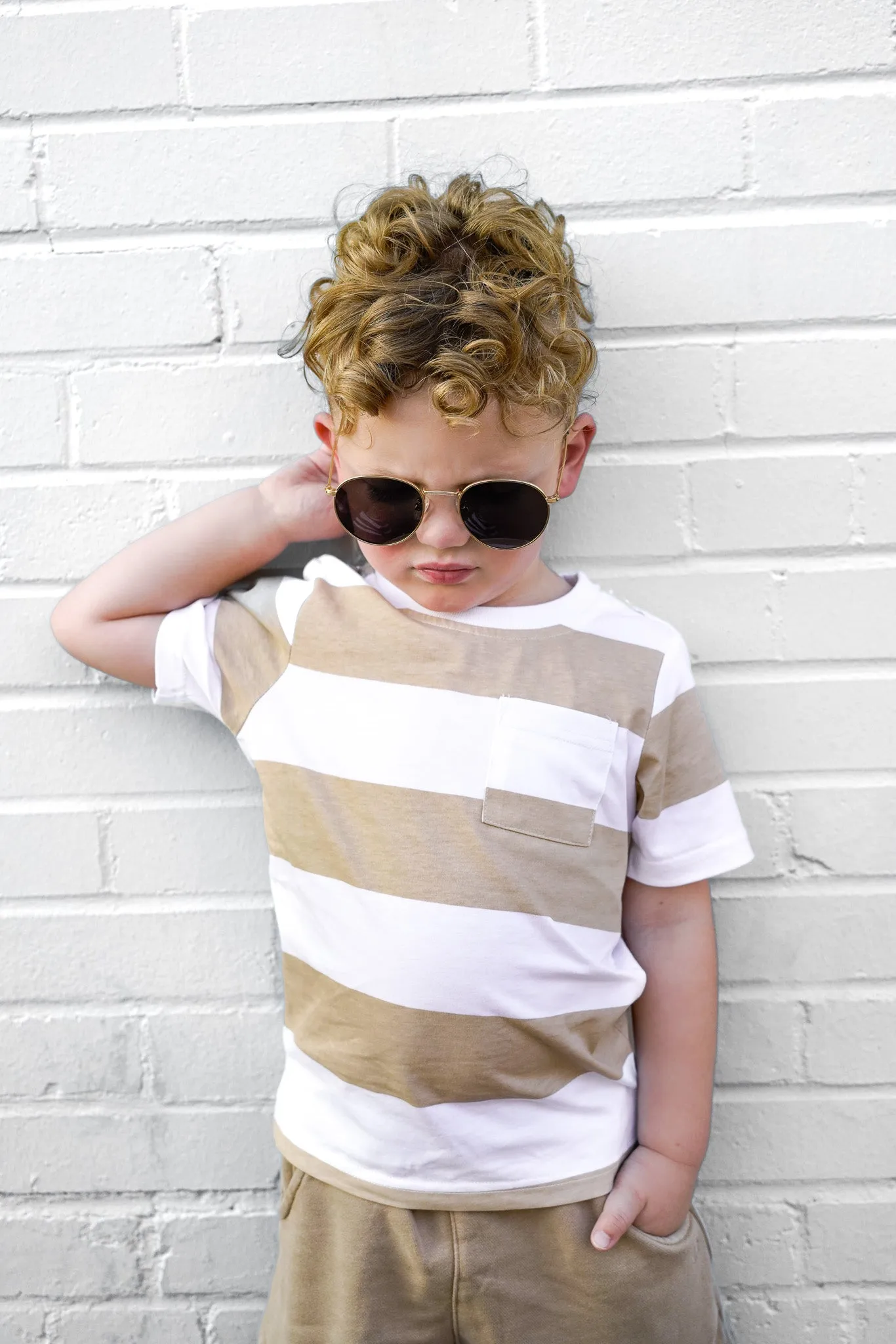 Striped Tee - Beige