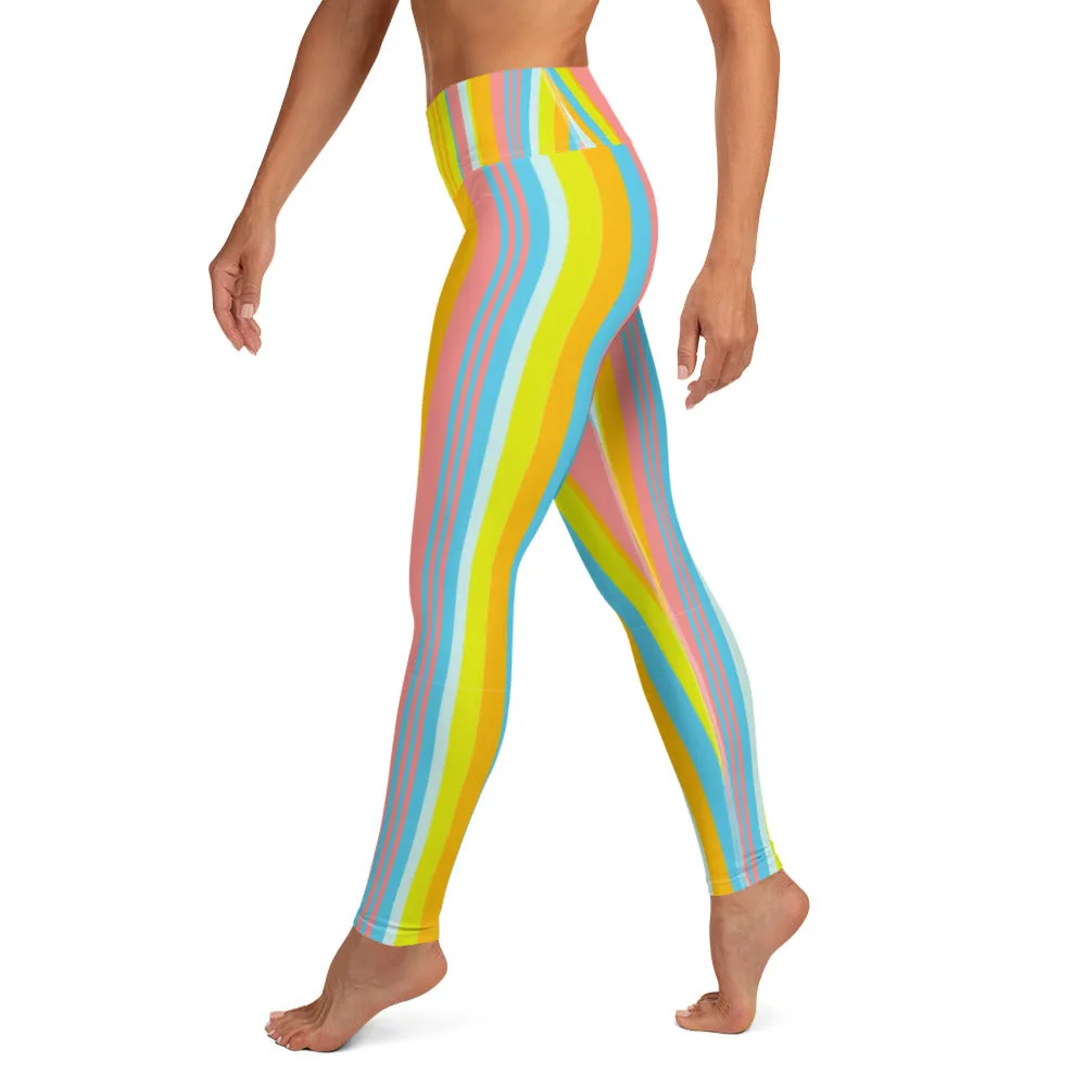 Summer Stripes Yoga Cut Leggings
