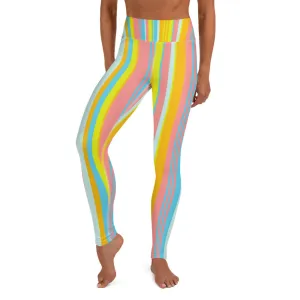 Summer Stripes Yoga Cut Leggings