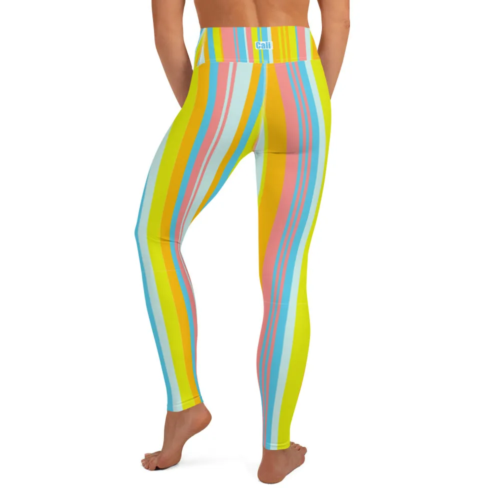 Summer Stripes Yoga Cut Leggings