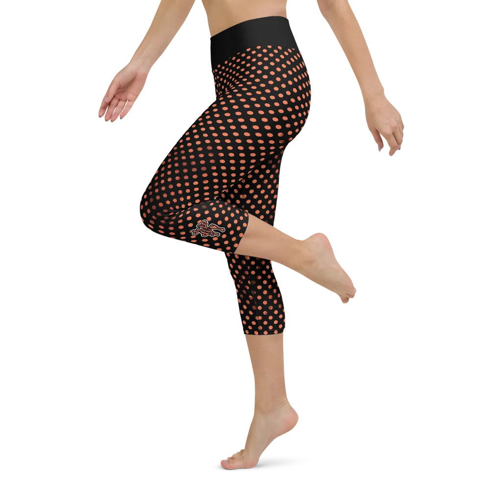 Sunblocked Run Star Hike Orange Soda Smoky Spotlight Halftone Dot Capri Yoga Leggings