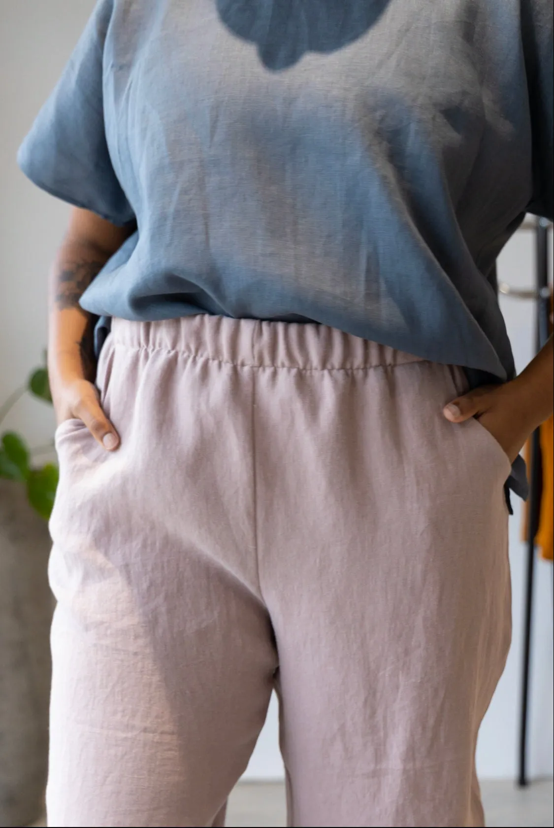 The Wanderer Wide Leg Slacks - Heavy Linen Twill