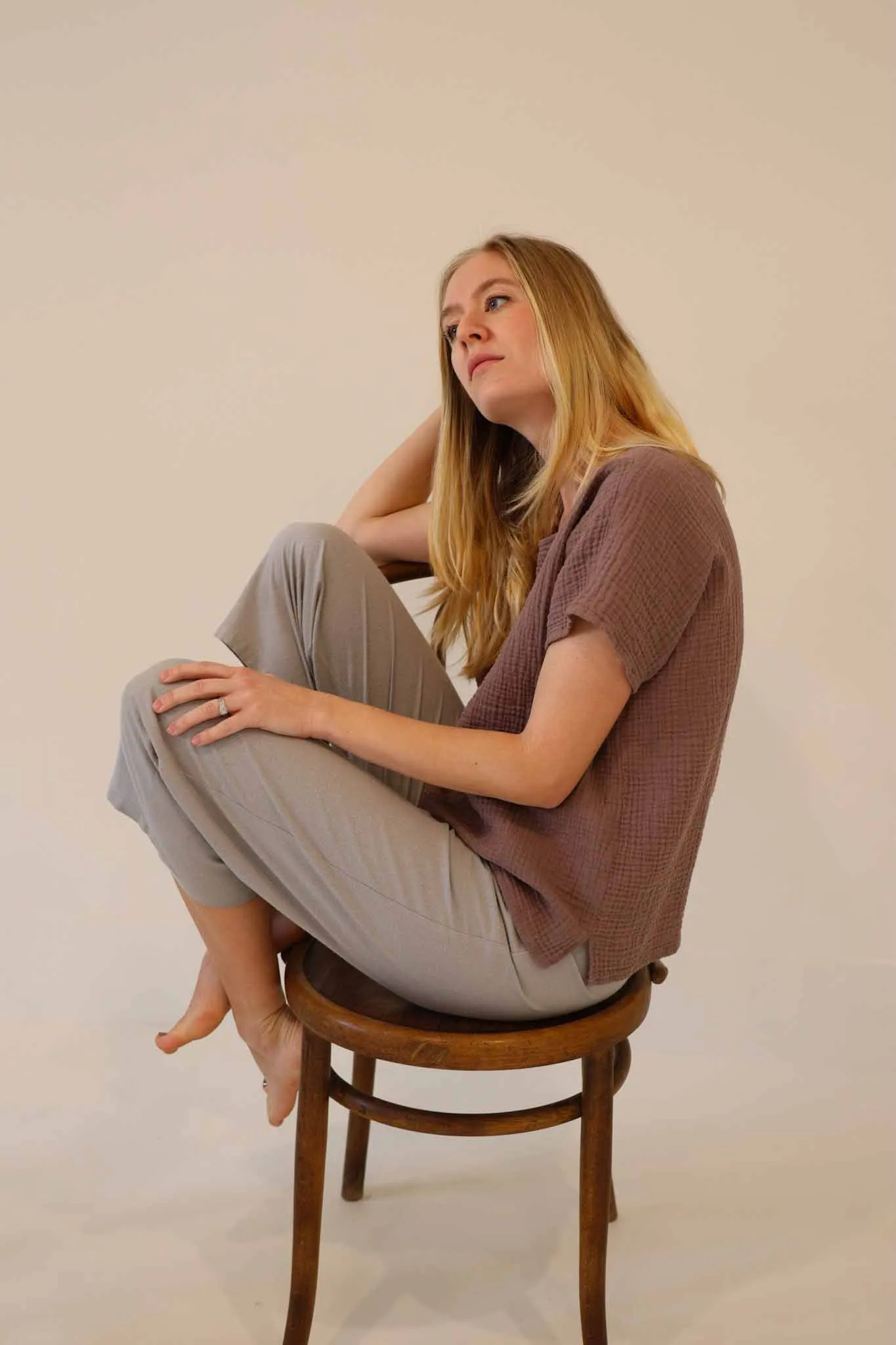 The Wanderer Wide Leg Slacks - Raw Silk