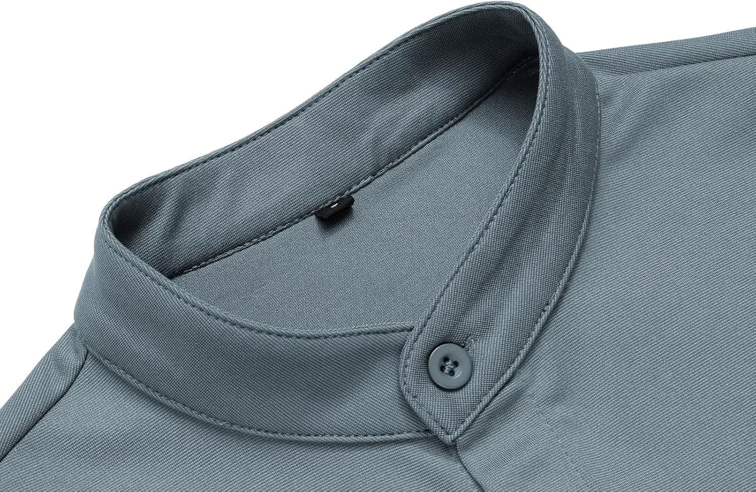 URRU Men's Muscle Dress Shirts Slim Fit Stretch Banded Collar Short Sleeve Wrinkle Free Casual Button Down Shirts