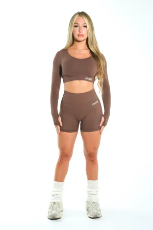V Sculpt Seamless Shorts - Brown