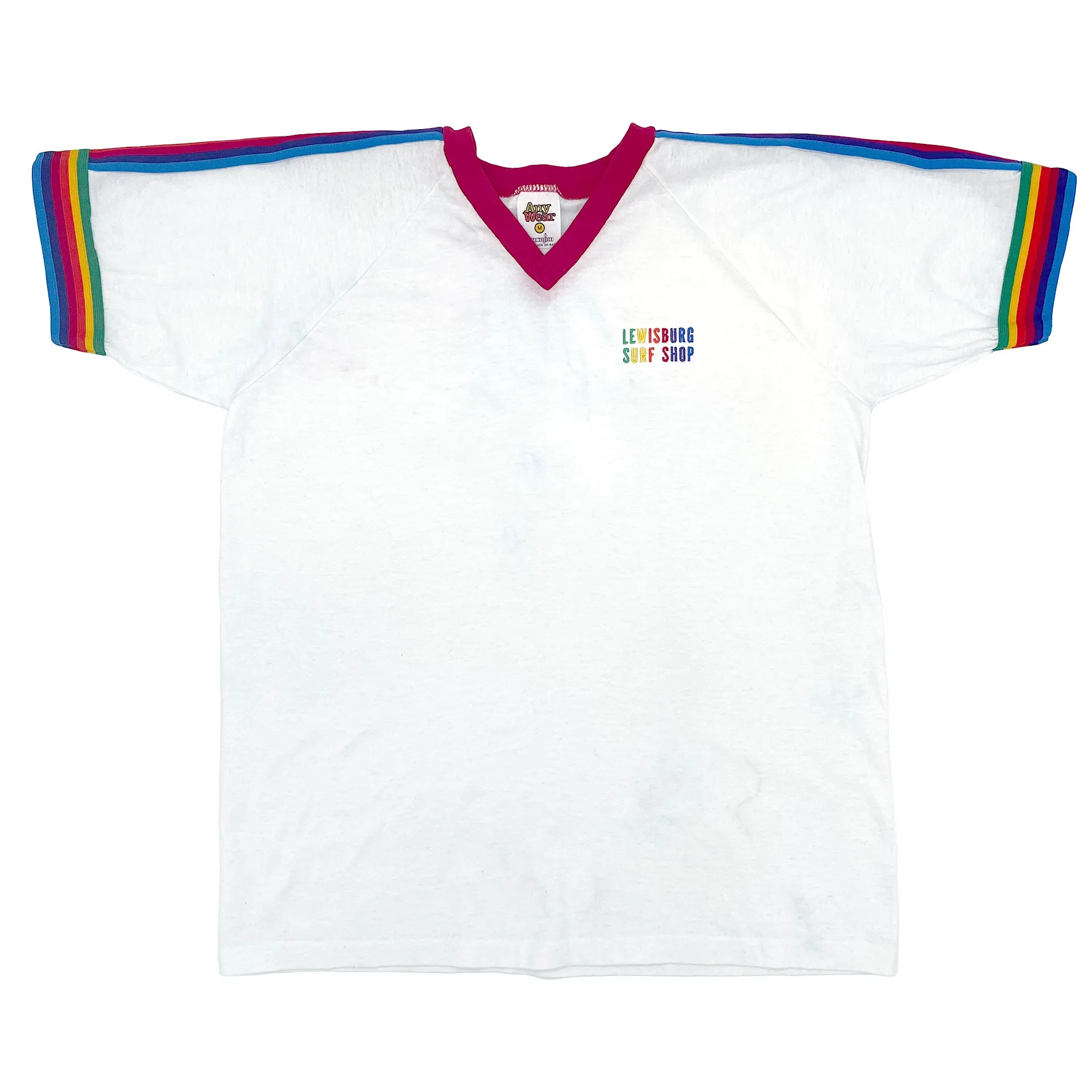 Vintage LSS Embroidered Rainbow V-Neck