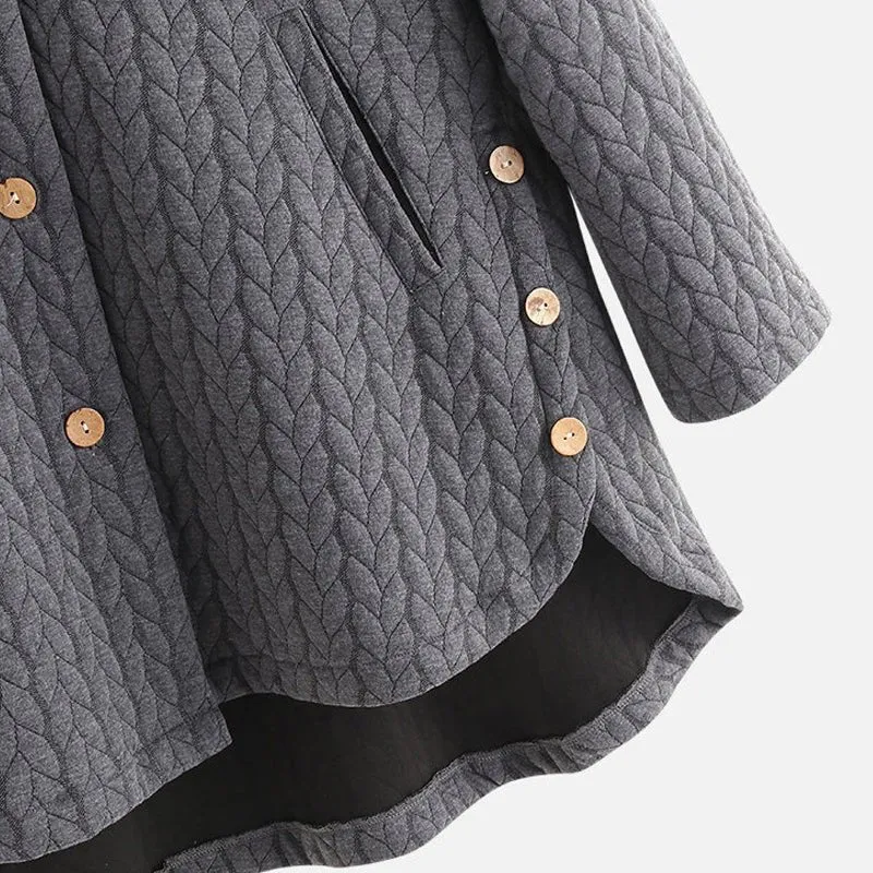 Warm Jacket with Button Closure and Hood