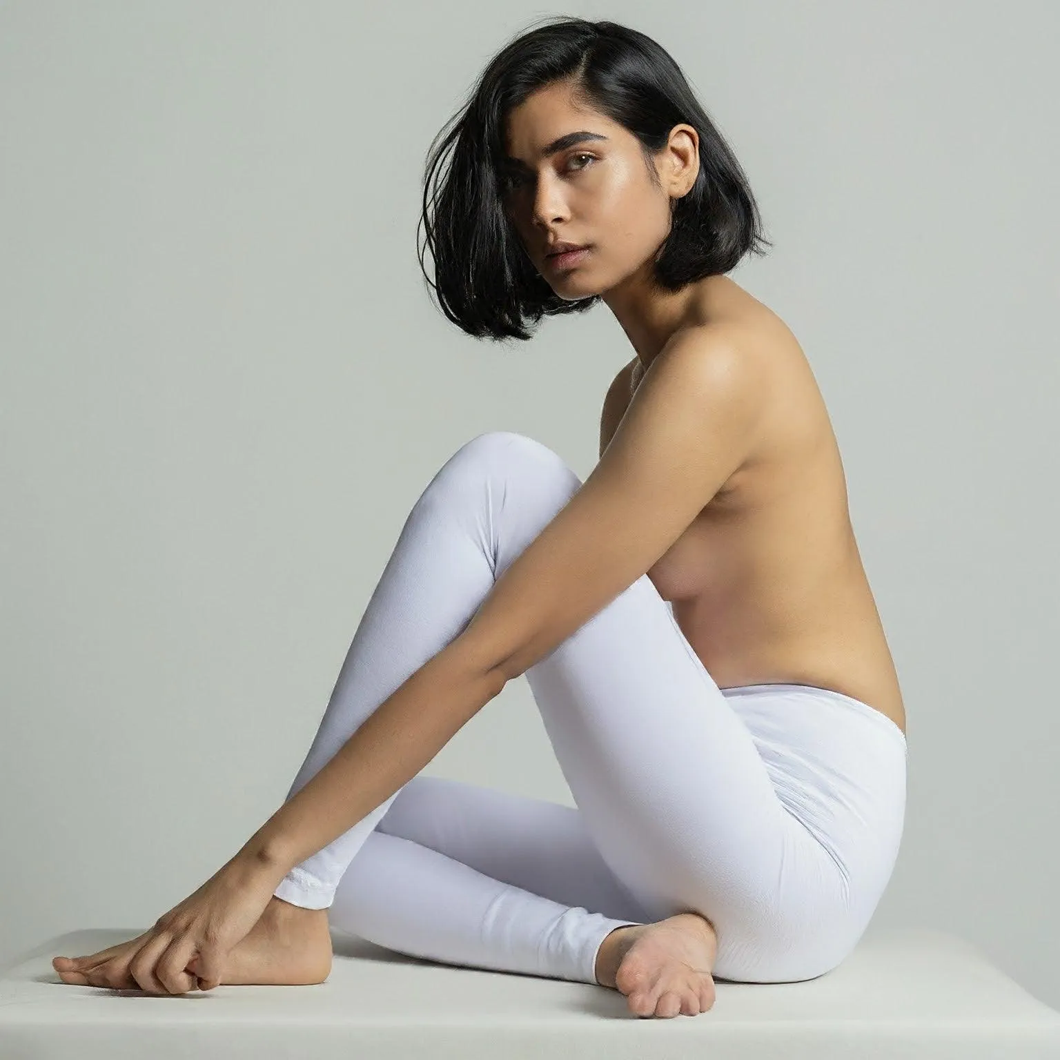 White Cotton Leggings for Women - Breathable and Comfortable