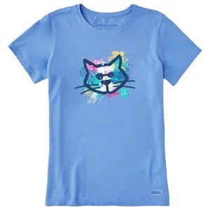 Women's Al Paint Pattern Short Sleeve Crusher Tee