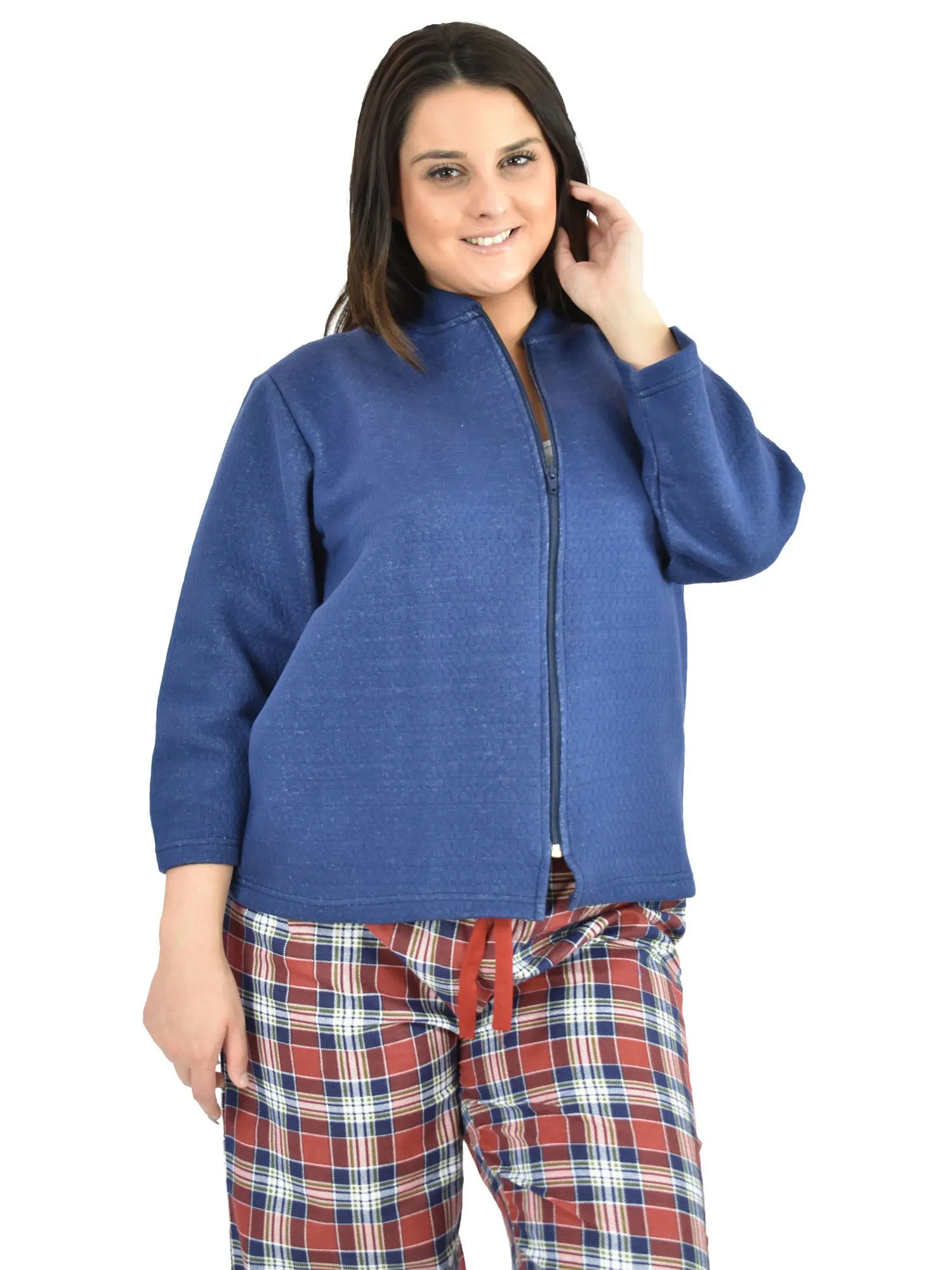 Women's Bed Jacket with Zipper