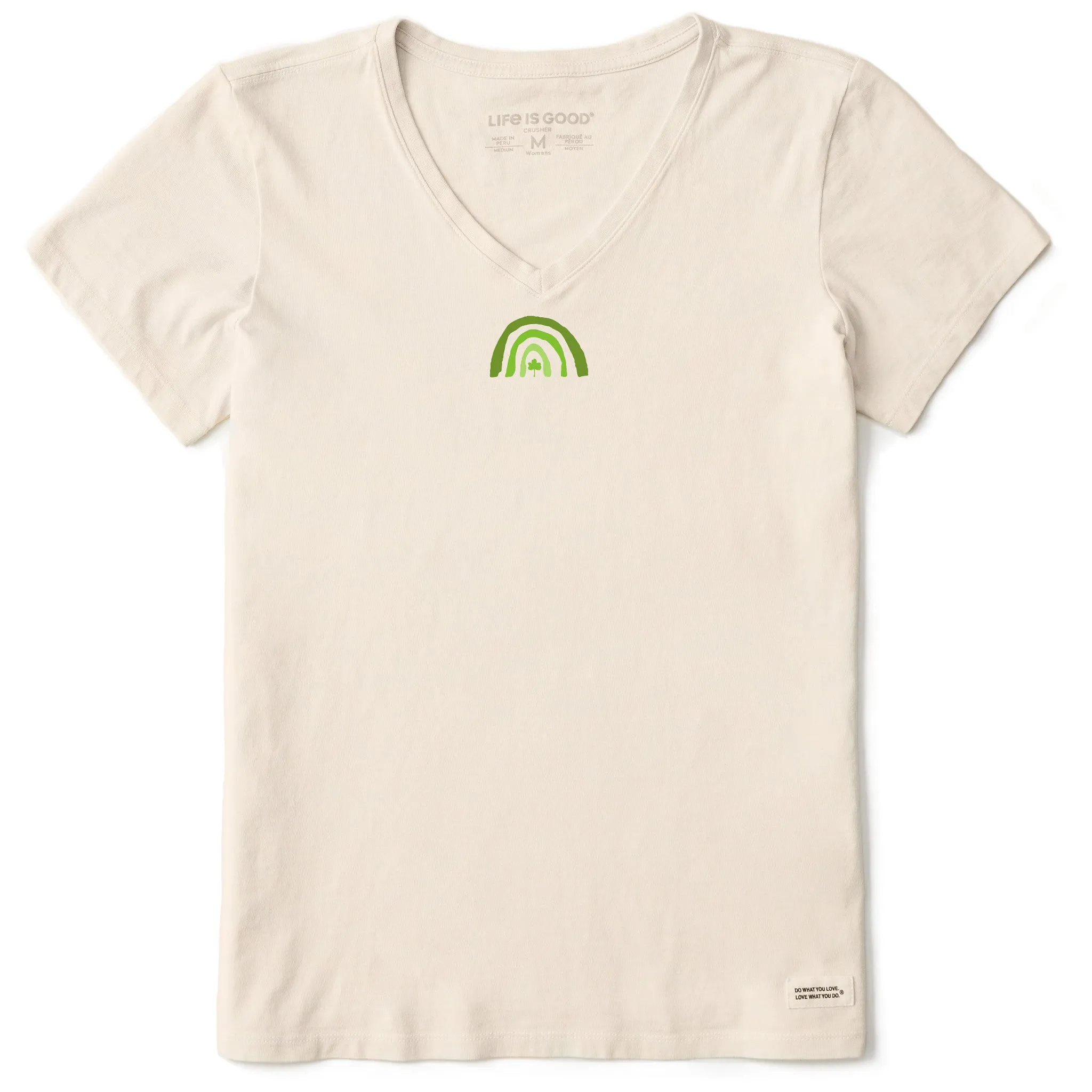 Women's Clover Rainbow Short Sleeve Crusher Vee
