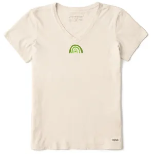 Women's Clover Rainbow Short Sleeve Crusher Vee