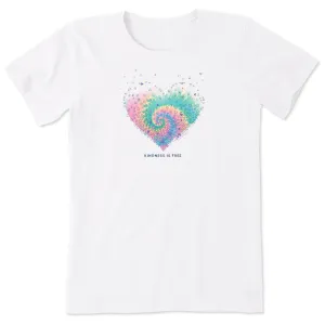 Women's Evaporating Heart Tie Dye Short Sleeve Tee